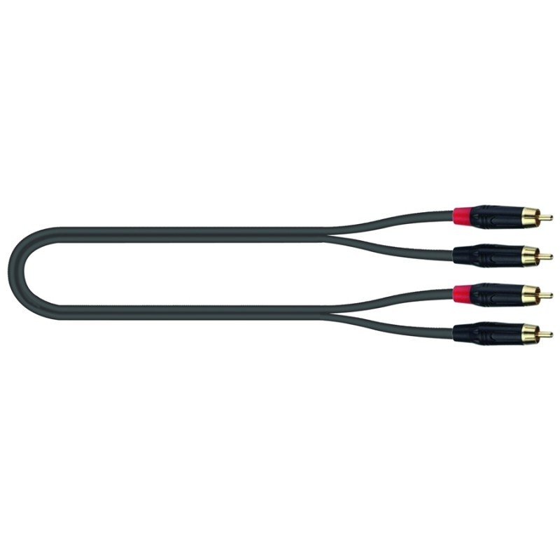 QUIK LOK JUST 4RCA 1 компонентный кабель, металлические разъёмы 2 RCA Male - 2 RCA Male (тюльпаны), 1 метр