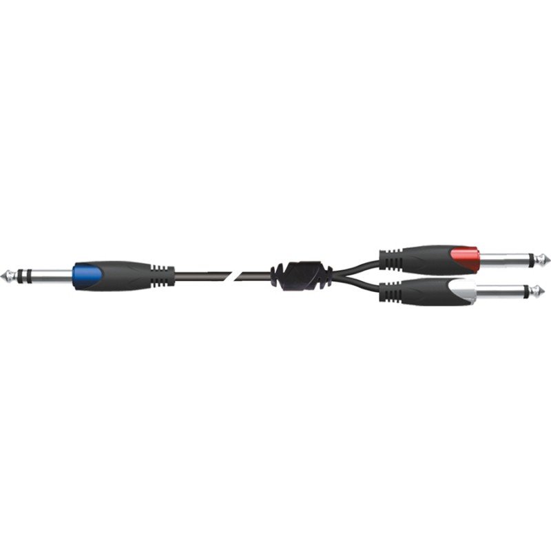 QUIK LOK SX4-2,5K компонентный кабель, 2.5 метра, разъёмы Stereo Jack Male - 2 Mono Jack Male