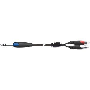 QUIK LOK SX12-3K компонентный кабель, 3 метра, разъёмы Stereo Jack Male - 2 RCA Male