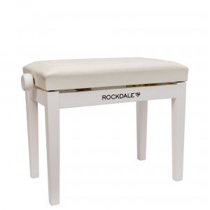 ROCKDALE RHAPSODY 130 WHITE деревянная банкетка с регулировкой высоты, цвет корпуса белый, материал кожзам белый ROCKDALE RHAPSODY 130 WHITE деревянная банкетка с регулировкой высоты, цвет корпуса белый, материал кожзам белый