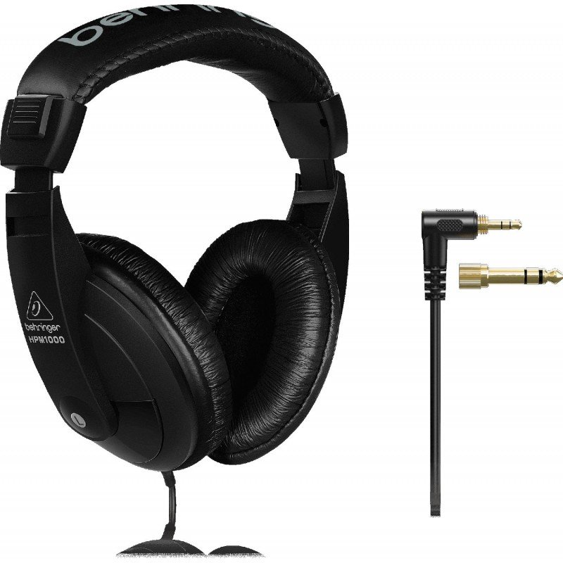 BEHRINGER HPM1000-BK многофункциональные закрытые наушники, кабель с угловым коннектером, адаптер на 6,3 в комплекте BEHRINGER HPM1000-BK многофункциональные закрытые наушники, кабель с угловым коннектером, адаптер на 6,3 в комплекте
