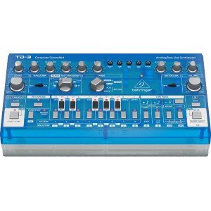 BEHRINGER TD-3-BB Аналоговый басовый синтезатор с 16-ступенчатым секвенсором и фильтрами VCO, VCF и VCA, прозрачный синий BEHRINGER TD-3-BB Аналоговый басовый синтезатор с 16-ступенчатым секвенсором и фильтрами VCO, VCF и VCA, прозрачный синий