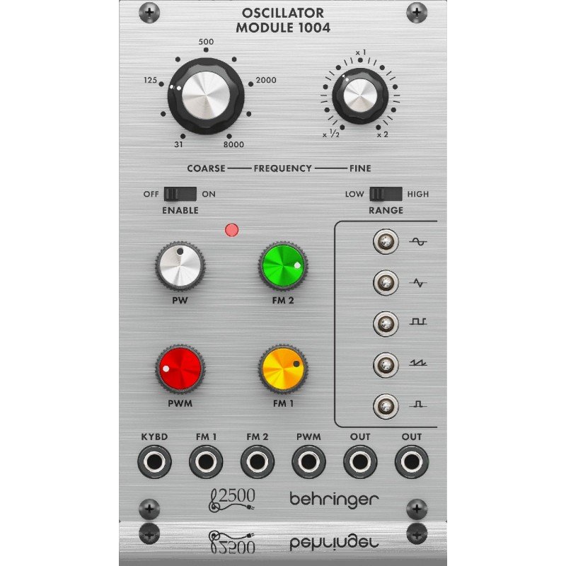 BEHRINGER OSCILLATOR MODULE 1004 модуль двухядерного осциллятора Series 2500, 6 форм фолны, 3 режима формы волны: развернутая/от