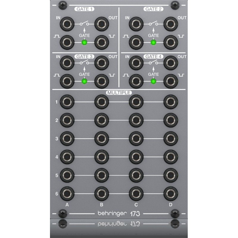 BEHRINGER 173 QUAD GATE/MULTIPLES модуль с 4мя гейтами и патч-матрицей 4х6, формат Eurorack