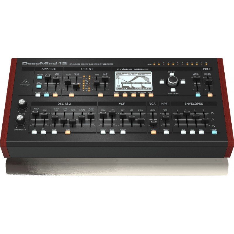 BEHRINGER DEEPMIND 12D аналоговый настольный синтезатор, 12-голосная полифония, 4 процессора эффектов с 33 алгоритмами обработки