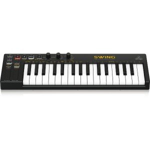 BEHRINGER SWING MIDI-контроллер с 32-клавишной клавиатурой, 64-голосной полифонией и сенсорными полосами высоты тона и модуляции BEHRINGER SWING MIDI-контроллер с 32-клавишной клавиатурой, 64-голосной полифонией и сенсорными полосами высоты тона и модуляции