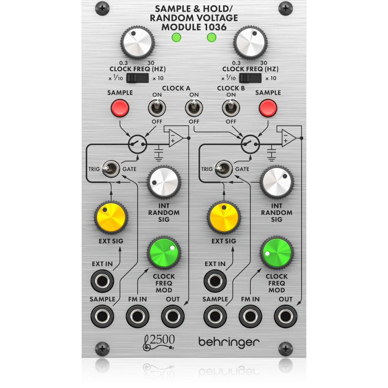 BEHRINGER S&H / RANDOM VOLTAGE 1036 модуль двойного генератора Sample and Hold и случайного напряжения легендарной серии 2500