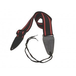 ONSTAGE GSA10BKRD - ремень для гитары, полипропилен, кожаные концы, 2', черный с красными полосками ONSTAGE GSA10BKRD - ремень для гитары, полипропилен, кожаные концы, 2', черный с красными полосками