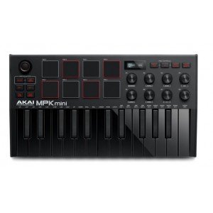 AKAI PRO MPK MINI MK3 B миди клавиатура с уменьшенными клавишами, цвет черный