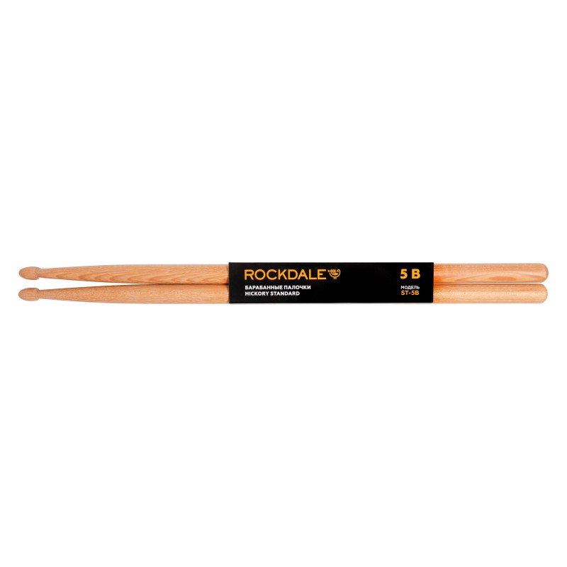 ROCKDALE Hickory Standard ST-5B барабанные палочки, орех, деревянный наконечник, цвет - натуральный