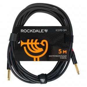 ROCKDALE IC070-5M инструментальный кабель, позолоченные металлические разъемы mono jack, цвет черный, 5 метров ROCKDALE IC070-5M инструментальный кабель, позолоченные металлические разъемы mono jack, цвет черный, 5 метров