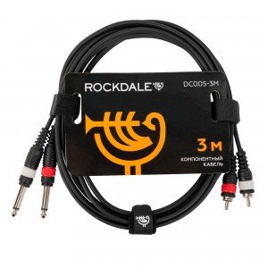 ROCKDALE DC005-3M компонентный кабель, 3 метра, разъемы 2 Mono Jack Male - 2 RCA Male (тюльпаны)