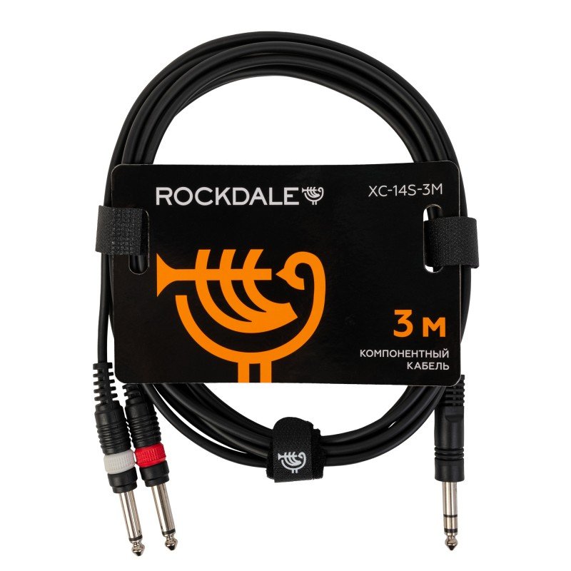 ROCKDALE XC-14S-3M готовый компонентный кабель, разъемы 2 mono jack - stereo jack, 3 метра