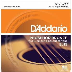 D"ADDARIO EJ15 Phosphor Bronze, Extra Light, 10-47 D"ADDARIO EJ15 Phosphor Bronze, Extra Light, 10-47