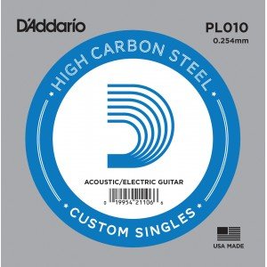 D'ADDARIO PL010 - Plain steel одиночная струна.. D'ADDARIO PL010 - Plain steel одиночная струна..