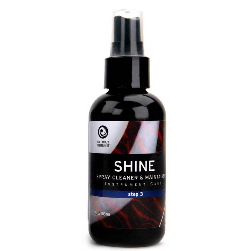 PLANET WAVES PW-PL-03 SHINE - INSTANT SPRAY CLEANER спрей-полироль для уходу за инструментом (шаг 3 из 3)..