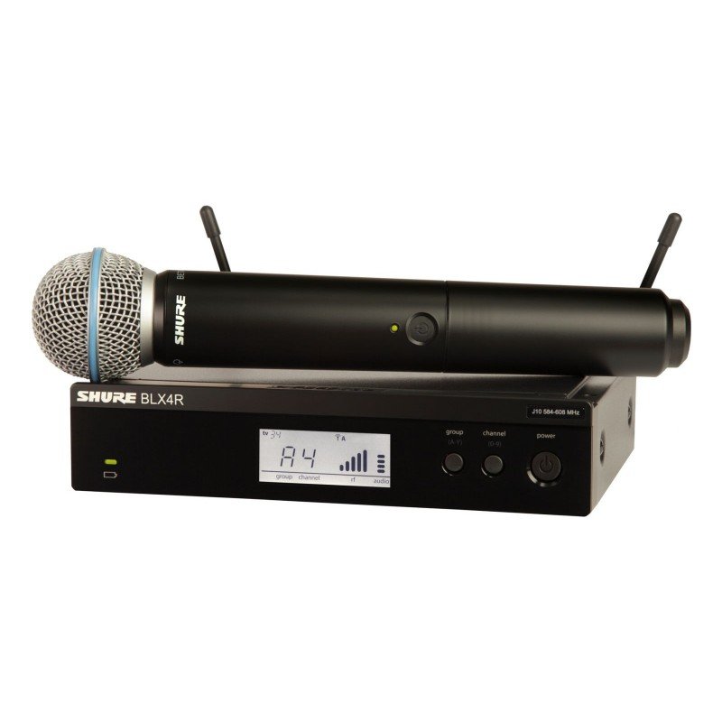 SHURE BLX24RE/SM58-M17 вокальная рековая радиосистема с ручным передатчиком SM58м, 662-686 МГц, выносные антенны, крепление в ре SHURE BLX24RE/SM58-M17 вокальная рековая радиосистема с ручным передатчиком SM58м, 662-686 МГц, выносные антенны, крепление в ре