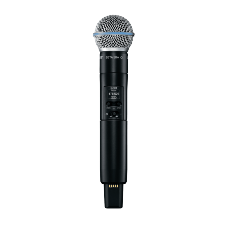 SHURE SLXD2/B58=-L56 650-694MHz ручной передатчик серии SLXD с капсюлем BETA58A SHURE SLXD2/B58=-L56 650-694MHz ручной передатчик серии SLXD с капсюлем BETA58A