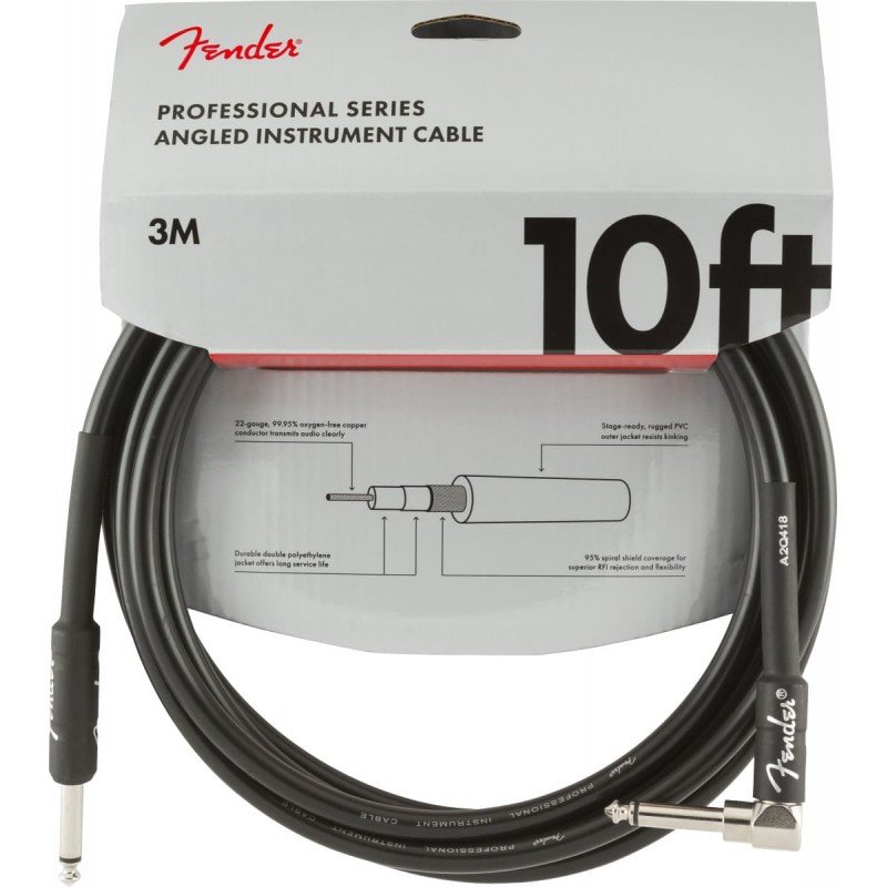 Fender 10" ANGLE INST CABLE Black