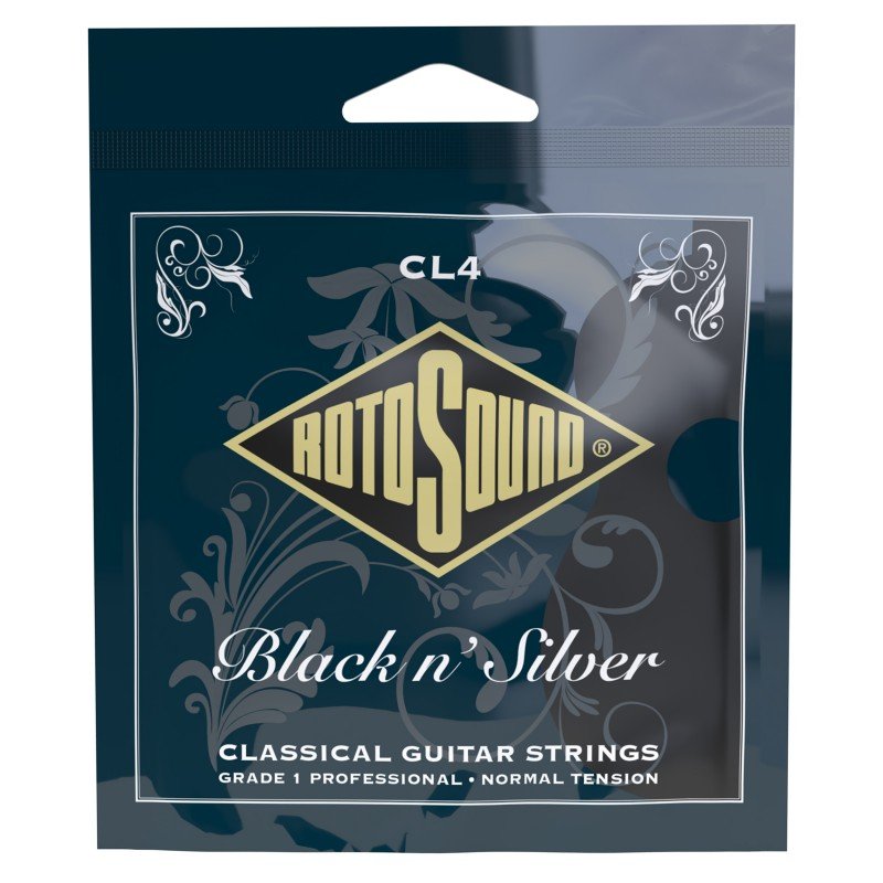 ROTOSOUND CL4 Струны для классической гитары, чёрный нейлон и посеребрение, нормальное натяжение