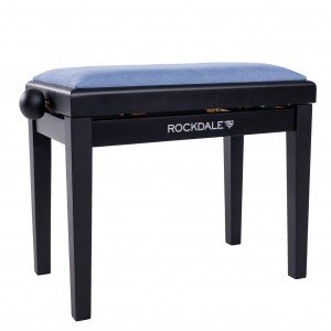 ROCKDALE RHAPSODY 131 SV BLACK ROYAL BLUE деревянная банкетка с регулировкой высоты, цвет корпуса черный матовый, сиденье вельве ROCKDALE RHAPSODY 131 SV BLACK ROYAL BLUE деревянная банкетка с регулировкой высоты, цвет корпуса черный матовый, сиденье вельве