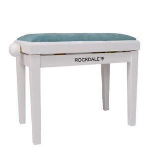 ROCKDALE RHAPSODY 131 SV WHITE MINT GREEN деревянная банкетка с регулировкой высоты, цвет корпуса белый матовый, сиденье вельвет ROCKDALE RHAPSODY 131 SV WHITE MINT GREEN деревянная банкетка с регулировкой высоты, цвет корпуса белый матовый, сиденье вельвет