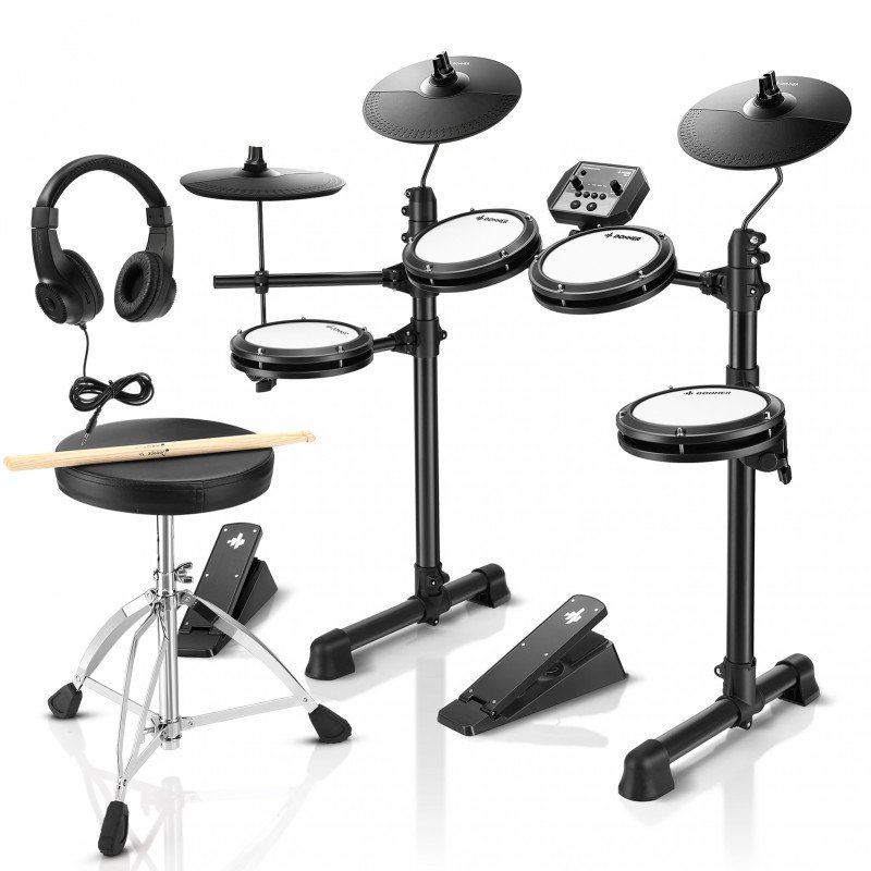 DONNER DED-80 Electric Drum Set 4 Drums 3 Cymbals электронная ударная установка (4 пэда барабанов, 3 пэда тарелок, стул для бара