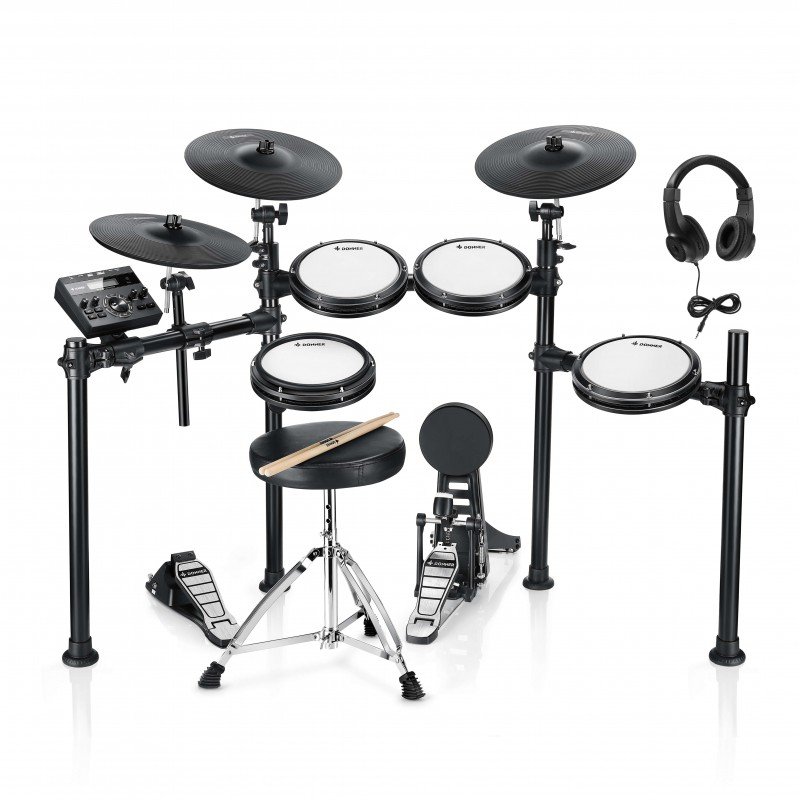 DONNER DED-200P Electric Drum Set 5 Drums 3 Cymbals электронная ударная установка (5 пэдов барабанов, 3 пэда тарелок, стул для б