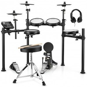 DONNER DED-200 Electric Drum Set 5 Drums 3 Cymbals электронная ударная установка (5 пэдов барабанов, 3 пэда тарелок, стул для ба DONNER DED-200 Electric Drum Set 5 Drums 3 Cymbals электронная ударная установка (5 пэдов барабанов, 3 пэда тарелок, стул для ба