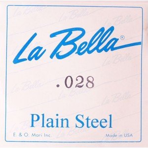 LA BELLA PS028 Отдельная стальная струна без оплетки, сталь, 028 LA BELLA PS028 Отдельная стальная струна без оплетки, сталь, 028
