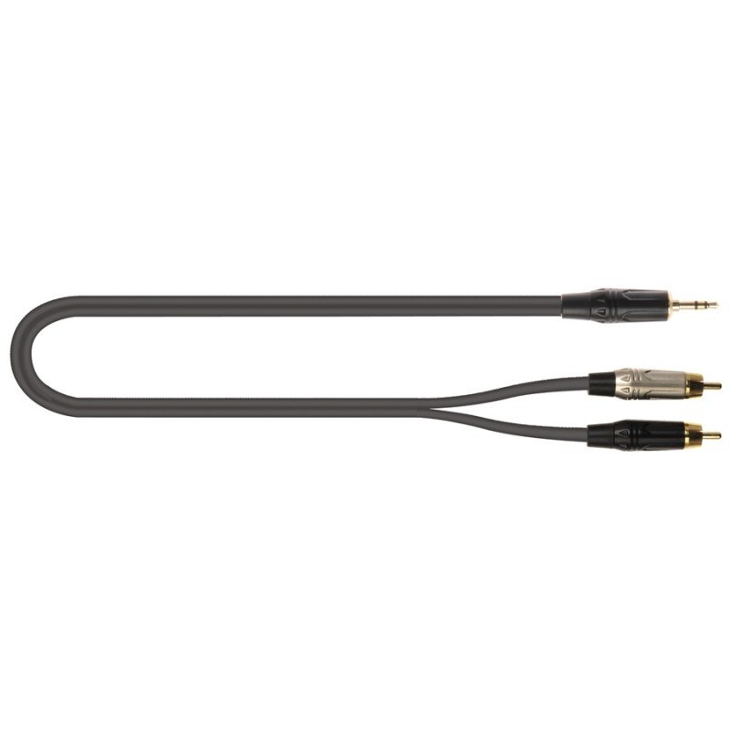 Quik Lok J352RCA 3 компонентный кабель серии Just, 3 м, металлические разъёмы Mini Jack Male Stereo (3,5 mm) - 2RCA