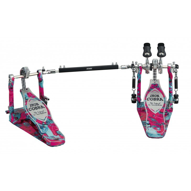 TAMA IRON COBRA HP900PWMCS Power Glide Twin Pedal, Coral Swirl, двойная педаль в кейсе, цвет Коралловый вихрь