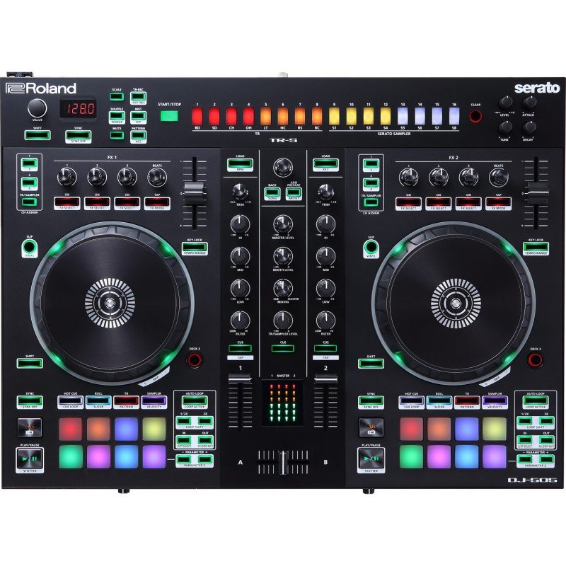 Roland DJ-505 2х-канальный 4х-дековый DJ-контроллер с винтажной драм-машиной