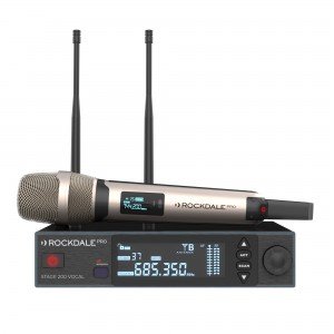 ROCKDALE PRO Stage 200 Vocal вокальная радиосистема с ручным металлическим передатчиком и ЖК-дисплеем, цвет передатчика - шампан