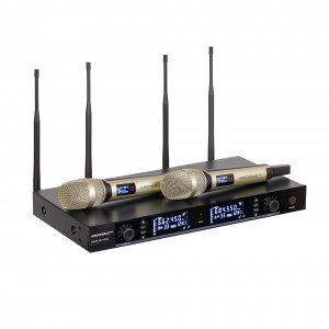 ROCKDALE PRO Stage 220 Vocal двухканальная вокальная радиосистема с ручными металлическими передатчиками и ЖК-дисплеем, цвет пер