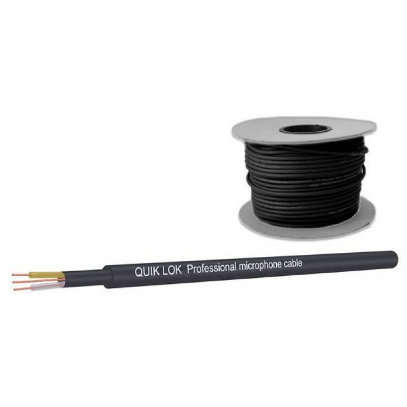 Quik Lok CH02230 микрофонный кабель серии Just, сечение 0,22 мм2 (22 AWG), оболочка ПВХ, внешний диаметр 6.8 мм, цвет черный, це