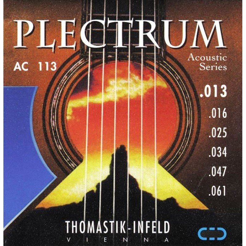 AC113 Plectrum Комплект струн для акустической гитары, бронза, 013-061, Thomastik