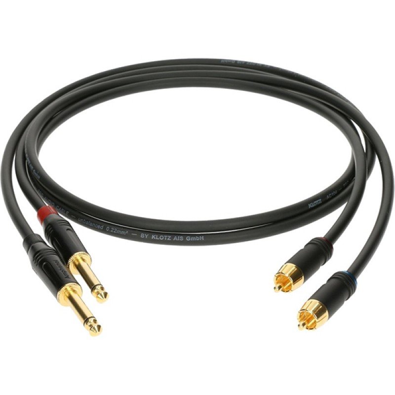 AL-RP0300 Кабель акустический RCA-Jack 6,35мм, 3м, 2шт, Klotz AL-RP0300 Кабель акустический RCA-Jack 6,35мм, 3м, 2шт, Klotz