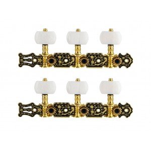 AO-020HV1P Комплект колковой механики на планке, черный/золотой, Alice