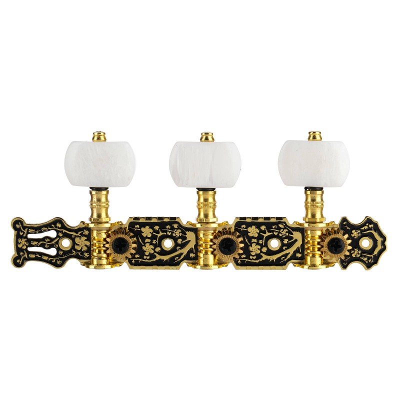 AO-020HV1P Комплект колковой механики на планке, черный/золотой, Alice