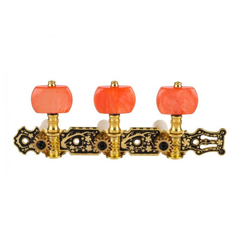 AO-020HV2P Комплект колковой механики на планке, черный/золотой, Alice