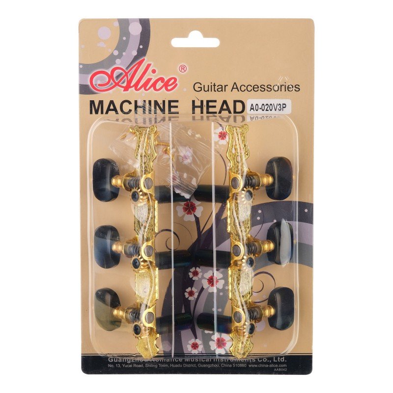 AO-020V3P Комплект колковой механики для классической гитары, позолоченный, Alice