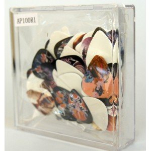 AP-100R1 Коробка медиаторов, толщина 0,46-0,81мм, рисунок с одной стороны, 100шт Alice