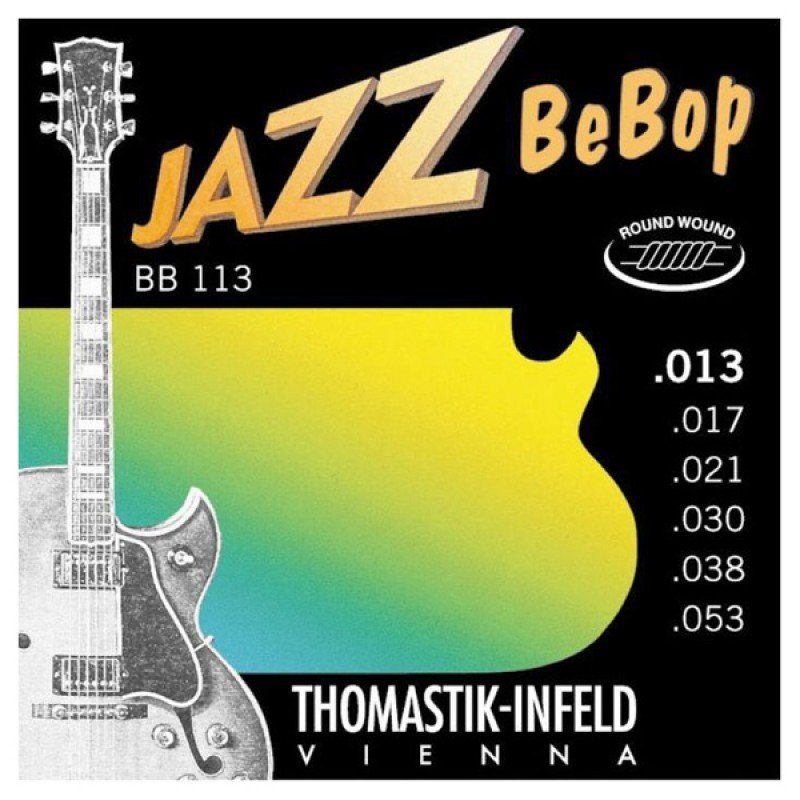 BB113 Jazz BeBob Комплект струн для электрогитары, Medium Light, сталь/никель,13-53, Thomastik BB113 Jazz BeBob Комплект струн для электрогитары, Medium Light, сталь/никель,13-53, Thomastik