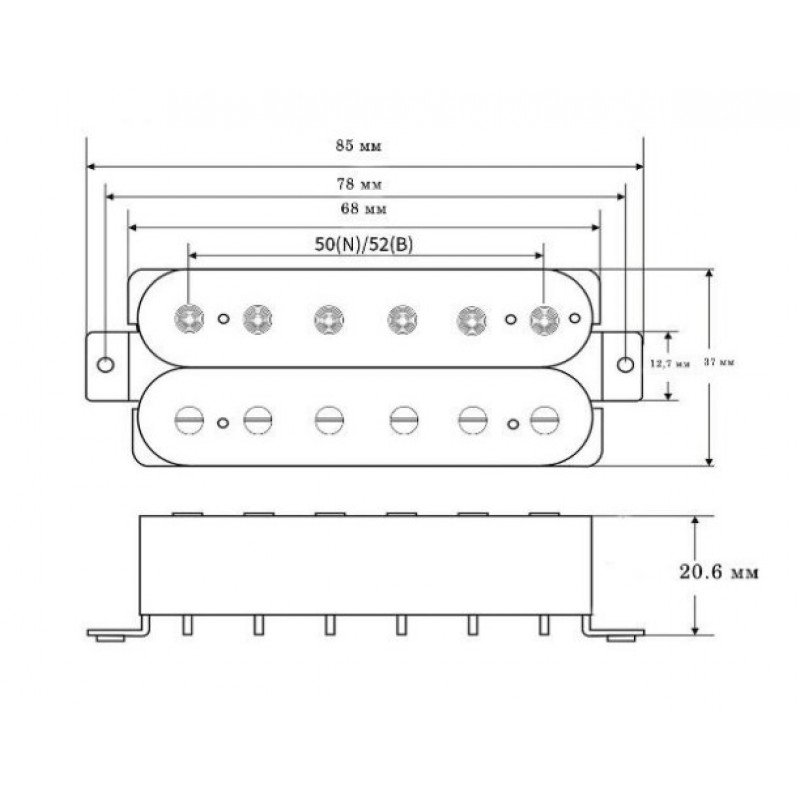 BGP501BC Vintage PAF Звукосниматель магнитный, бриджевый, хром, Bagdasar guitars