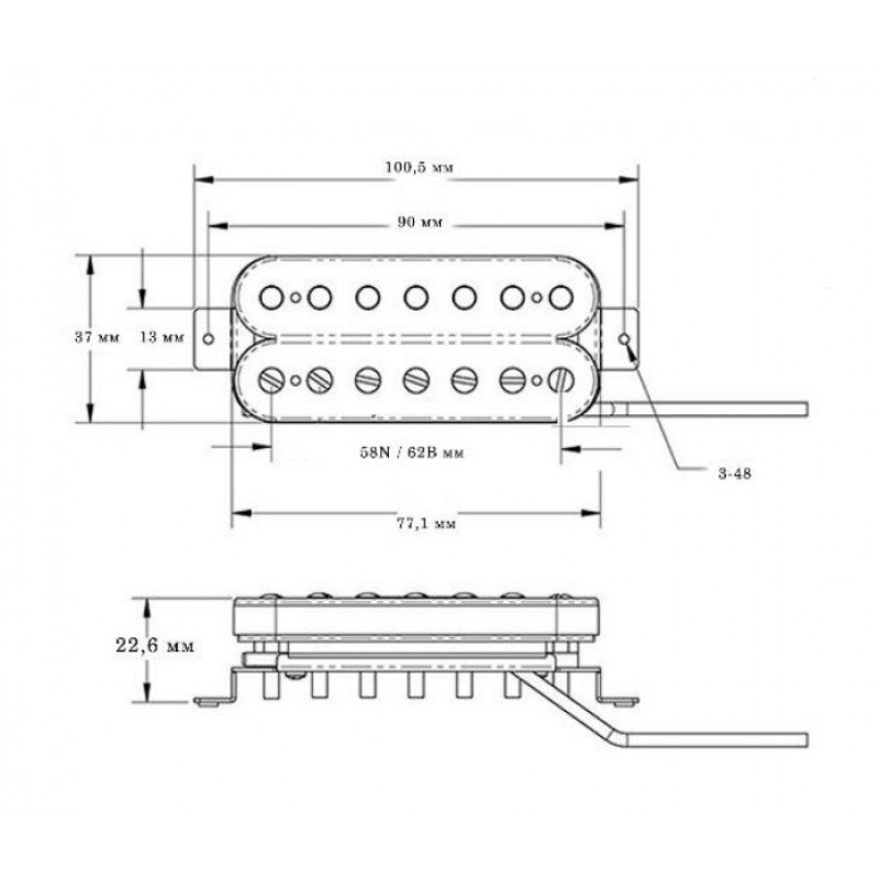 BGP701N Volftron7S Звукосниматель магнитный для 7-струнной гитары, нековый, Bagdasar guitars BGP701N Volftron7S Звукосниматель магнитный для 7-струнной гитары, нековый, Bagdasar guitars