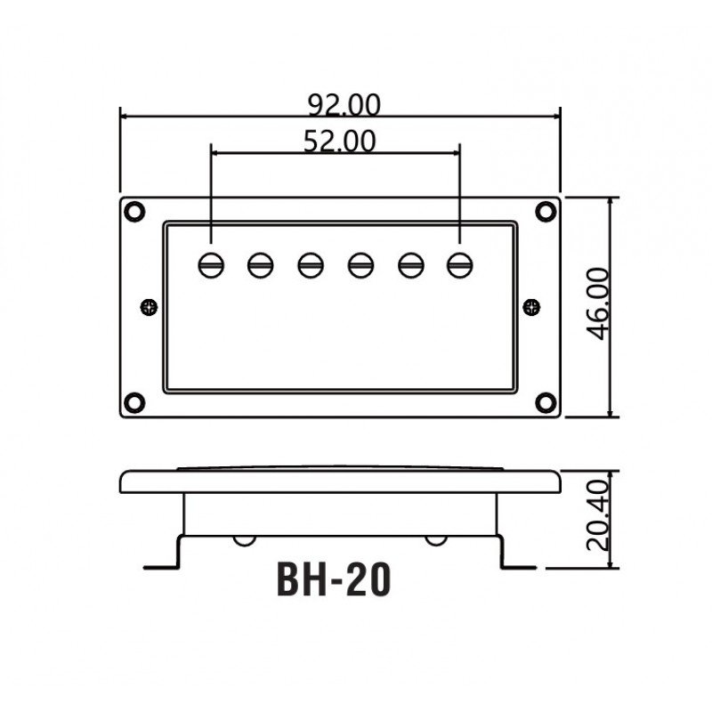 BH-20A(CR)Bridge Звукосниматель магнитный, хамбакер, бриджевый, хром, Belcat