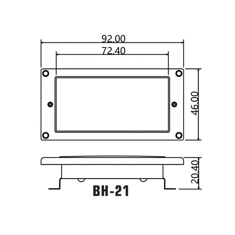 BH-21(CR)Bridge Звукосниматель магнитный, хамбакер, бриджевый, хром, Belcat