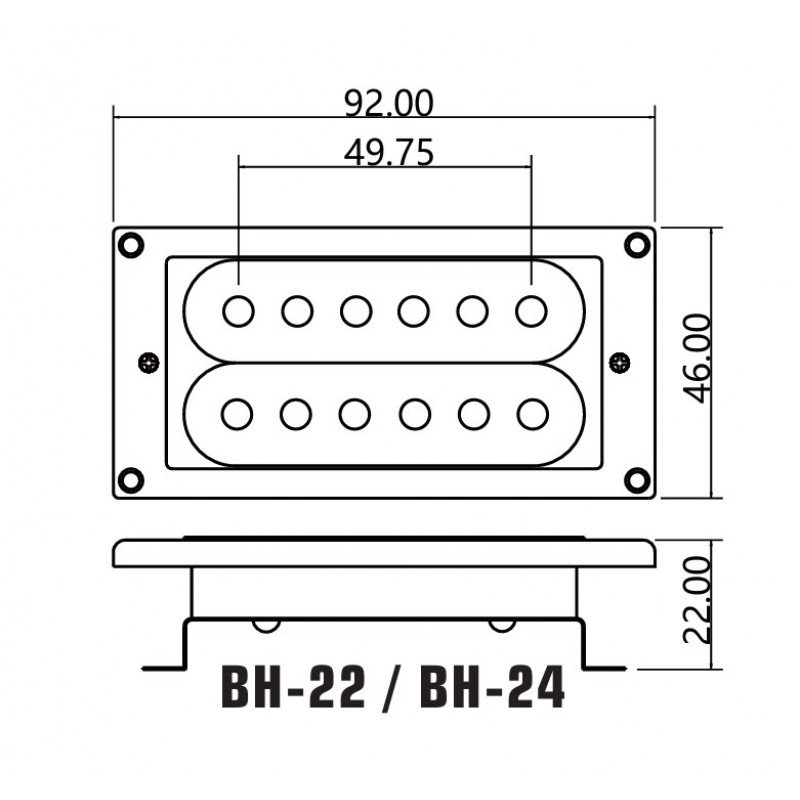 BH-22ANeck-BK Звукосниматель магнитный, хамбакер, нековый, черный, Belcat