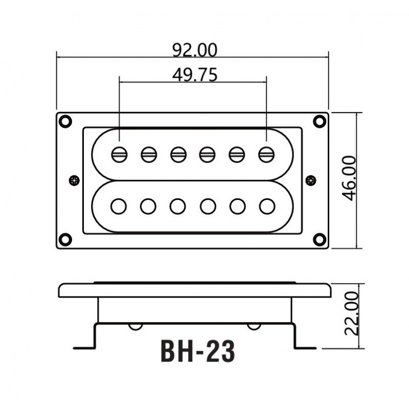 BH-23ANeck-WH Звукосниматель магнитный, хамбакер, нековый, белый, Belcat
